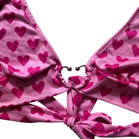 Juniors SHEIN heart tie cropped tops 2-pack size large Rue - Picture 2 of 7